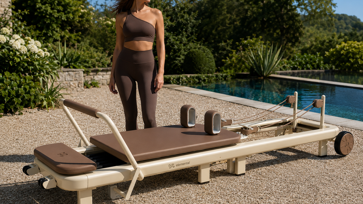 Elemental TerraFold Pilates reformer in a refined lifestyle setting