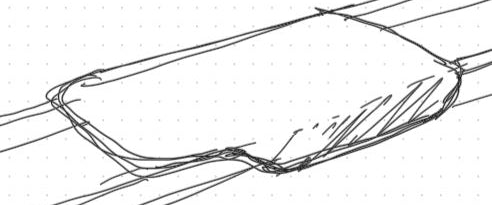 Early TerraFold profile sketch exploring soft continuous curves