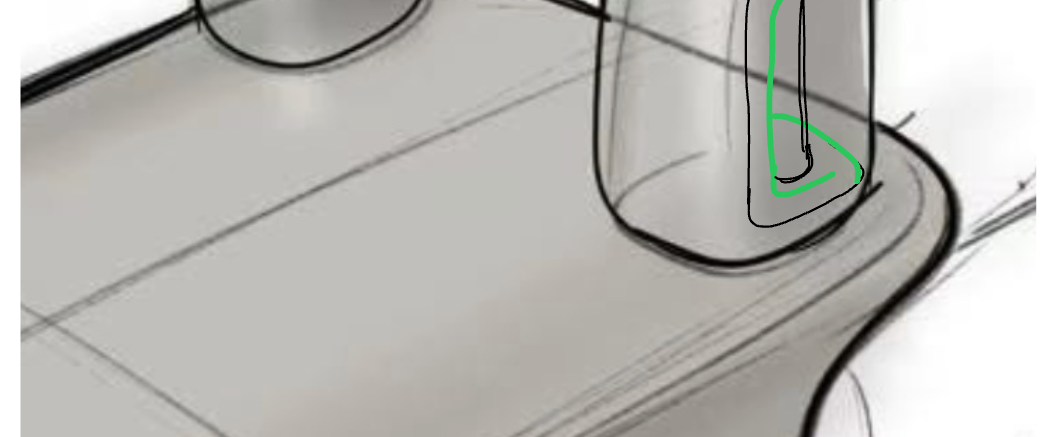 TerraFold integrated shoulder-rest concept sketch