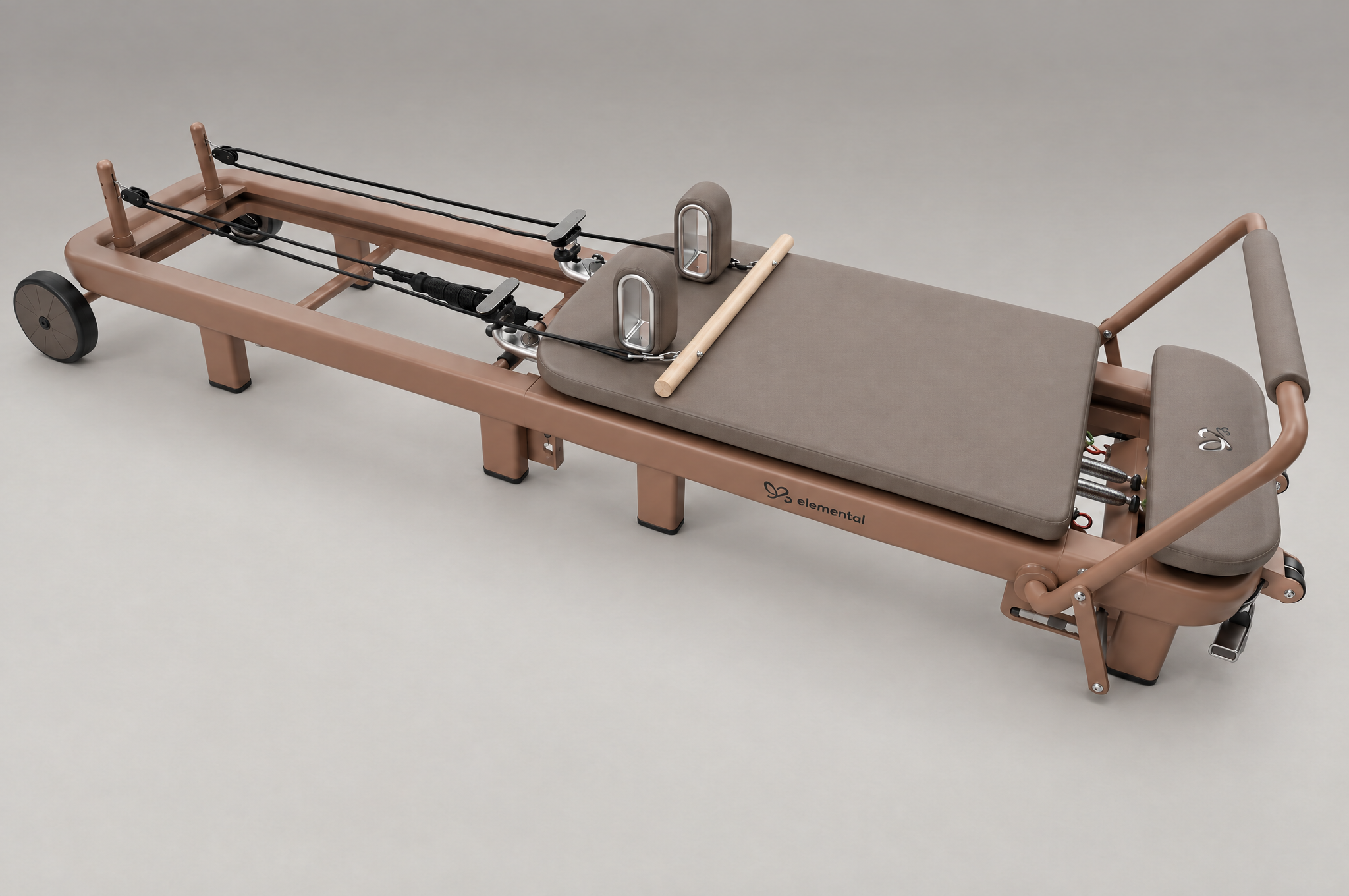 Elemental TerraFold Pilates reformer in Au Terroir viewed as a sculptural design object
