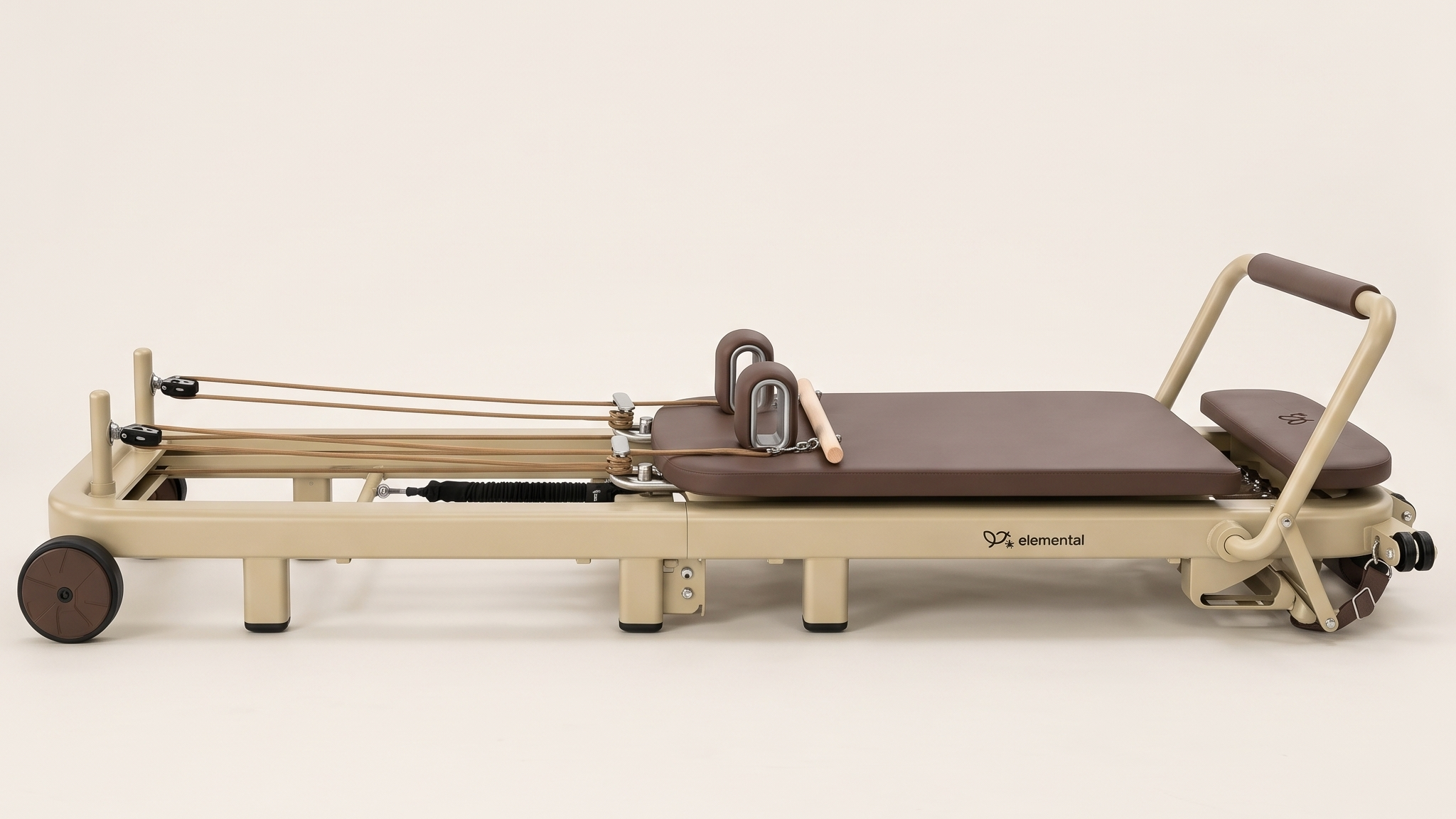 Elemental TerraFold Pilates reformer in Au Sable, three-quarter product view