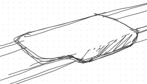 Early TerraFold profile sketch exploring soft continuous curves